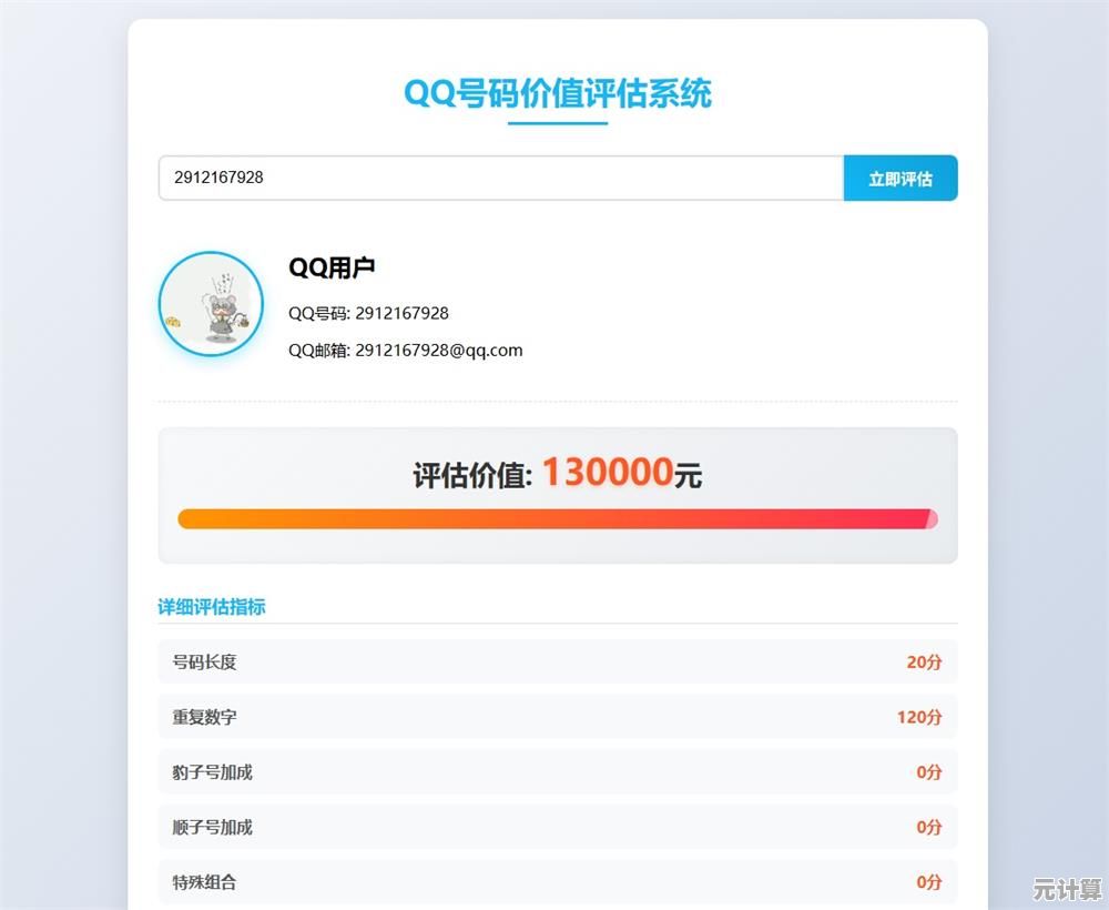 在线QQ号码估价系统,精准分析账号价值并提供详细价格报告 在线QQ号码估价系统,精准分析账号价值并提供详细价格报告